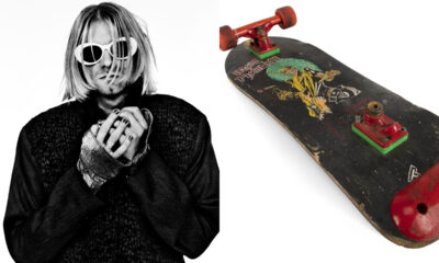 Patineta Kurt Cobain con el arte de Killers de Iron Maiden