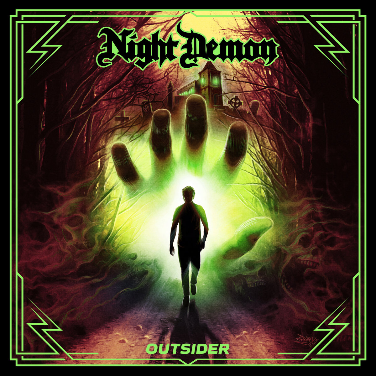 Portada del disco Outsider de Nigth Demon