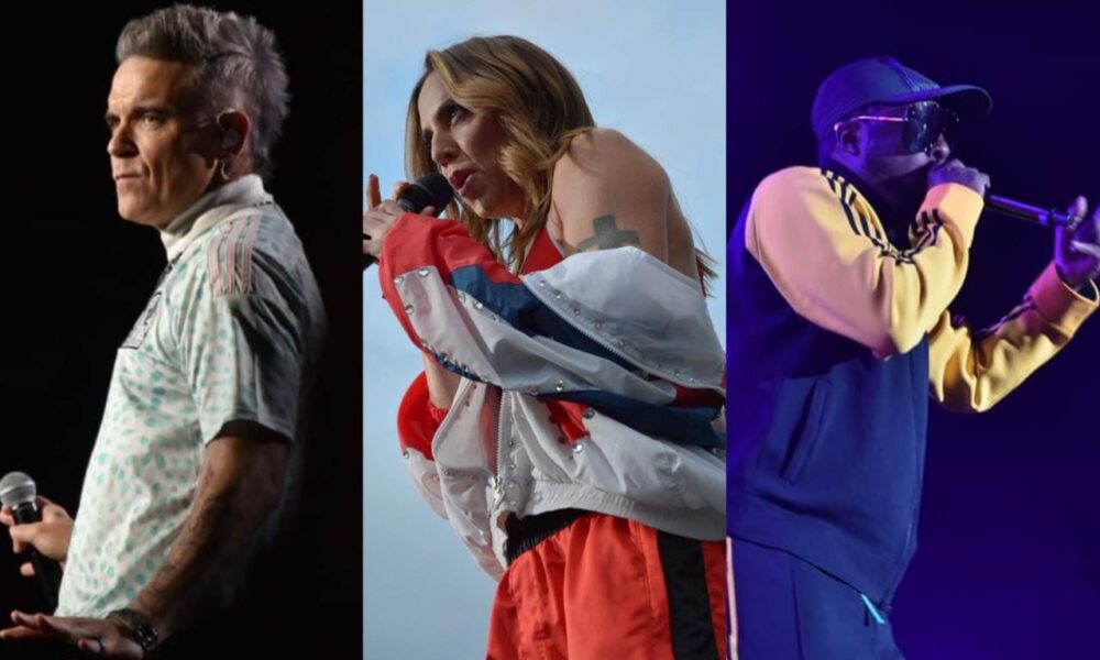 robbie williams, mel c y will i am en el tecate emblema