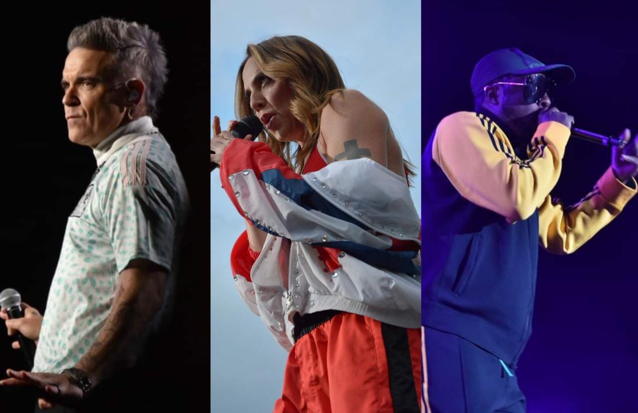 robbie williams, mel c y will i am en el tecate emblema