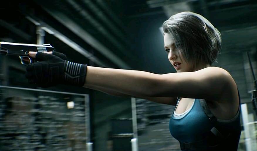 jill valentine apuntando con una pistola