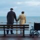 Bernard e Irene agarrados de la mano viendo al horizonte