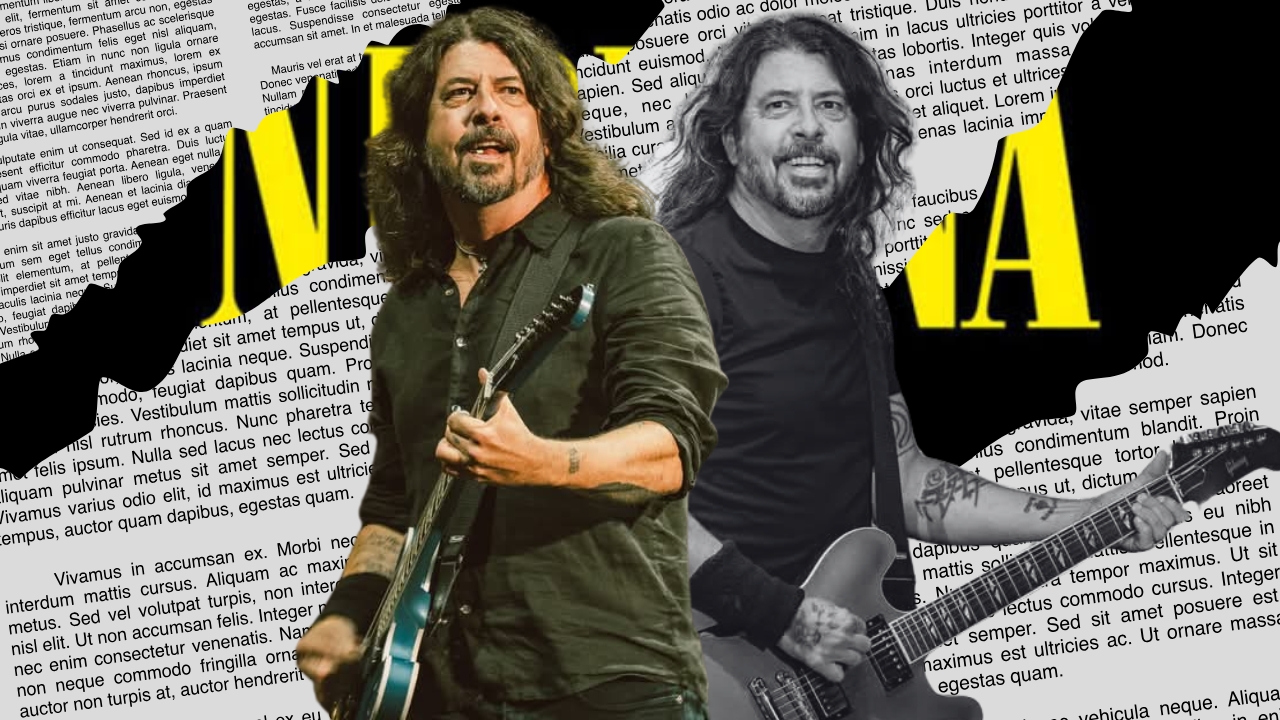 Dave Grohl de Foo Fighters y nirvana tocando la guitarra en el escenario