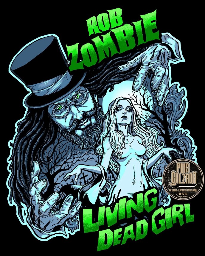 Una ilustración de Rob Zombie y su eterna Sheri Moon