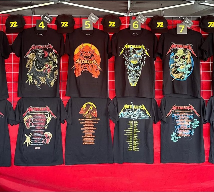 Las playeras de Metallica que se vendieron en el Estadio GNP